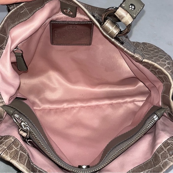 Coach Croc Embossed Taupe Madison Satchel #14601 - Picture 13 of 16